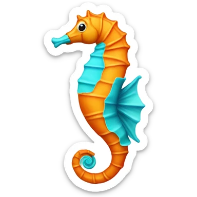 Sea horse thats orange looking right sticker