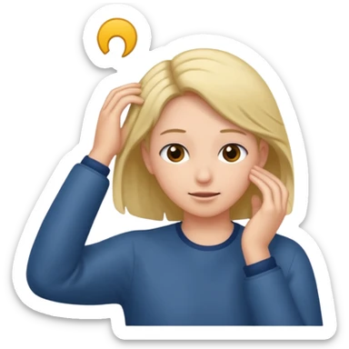 Emoji tucking hair behind ear sticker