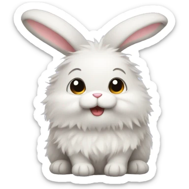 Fluffy bunny sticker