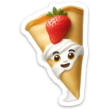  crepe with whipped cream strawberry sticker
