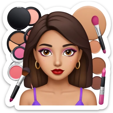 Latina girl with a lot of makeup on sticker