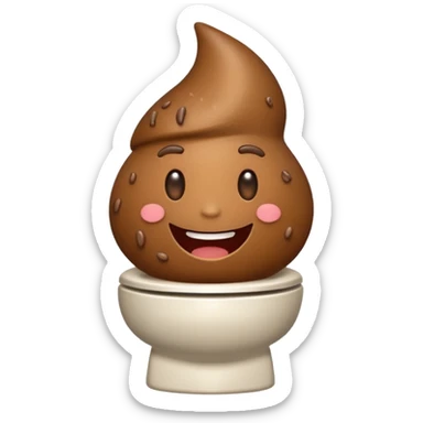 Emoji qui fait caca dans les toilettes  sticker