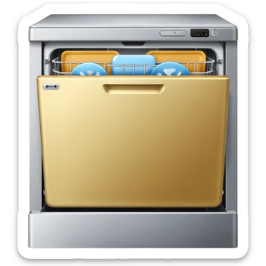 dishwasher emoji in style of apple sticker