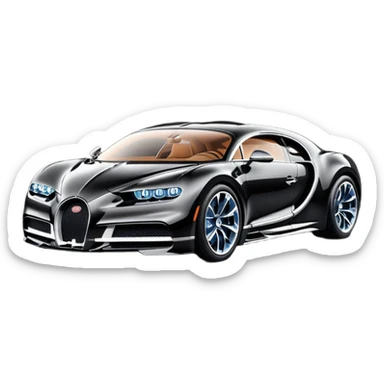 black bugatti chiron made from diamonds sticker