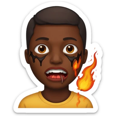 her mouth was burned from eating peppers sticker