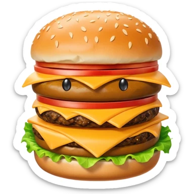 hamburger with a face sticker