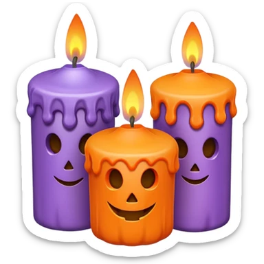 pastel halloween candles cozy sticker