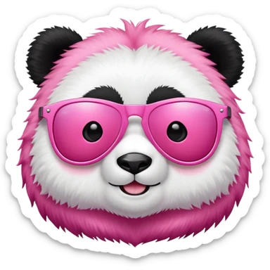 a pink panda wearing pink sunglasses  sticker