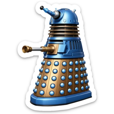 dalek silver, blue and bronze sticker