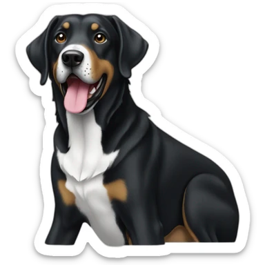 smiling-bavarianmountainhound-mixed-full-black-labrador sticker