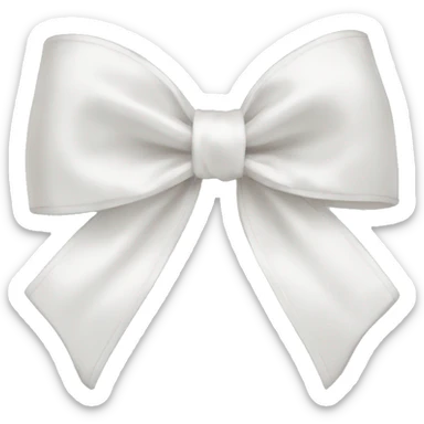 white satin bow sticker