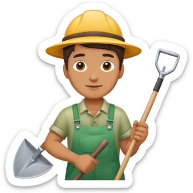 gardener with a shovel sticker
