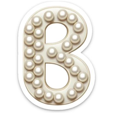 Number six decorated with shiny pearls sticker