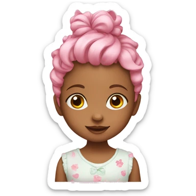 young little baby girl birthday sticker