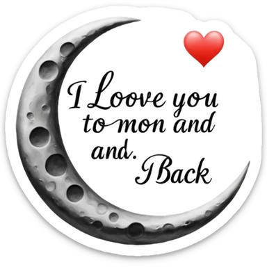 "I love you to the moon and back" words?
 sticker
