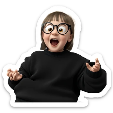 girl in glasses with sweater sticker