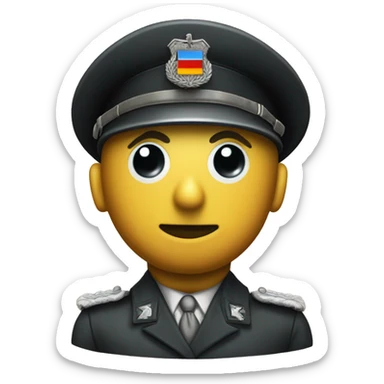 german ww2 officer suit with 8 ball as a head sticker