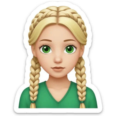 white girl 10 blonde braids sticker