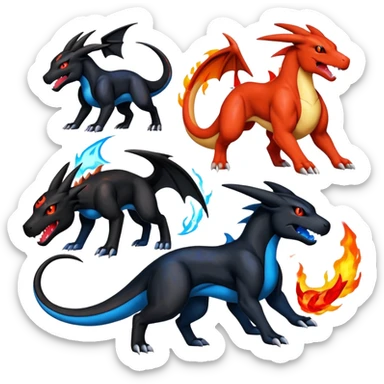 Salandit-Charizard-Houndoom-Umbreon-hybrid sticker