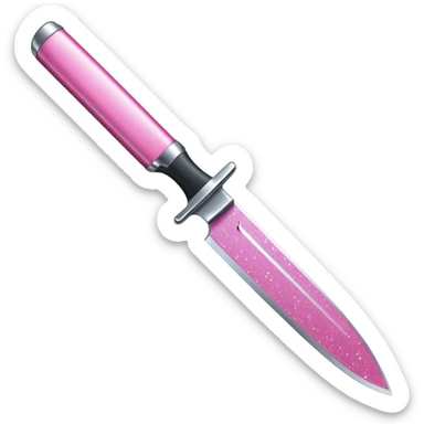 glitter pink knife sticker