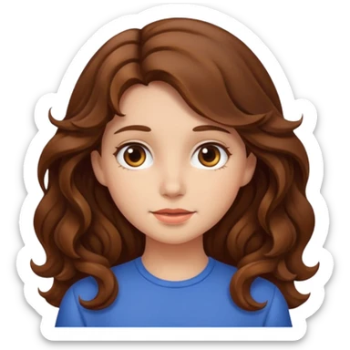 chica con cabello ondulado castaño sticker