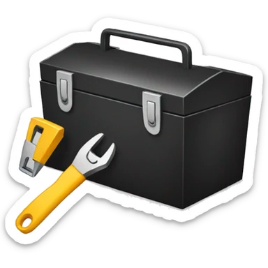black toolbox with tools sticker