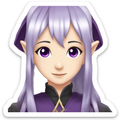 Gojo purple eyes Anime black_hair hair_between_eyes bangs Elf_ears_long sticker
