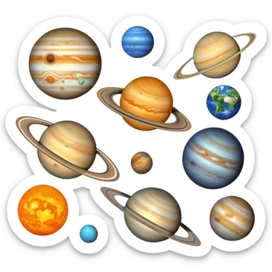 complete solar system with planets sticker