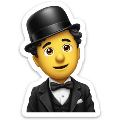 charlie Chaplin bow down with hat removing gratitute sticker