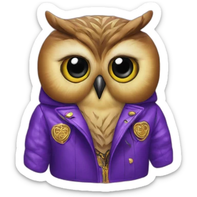 The owl in the versace coat sticker