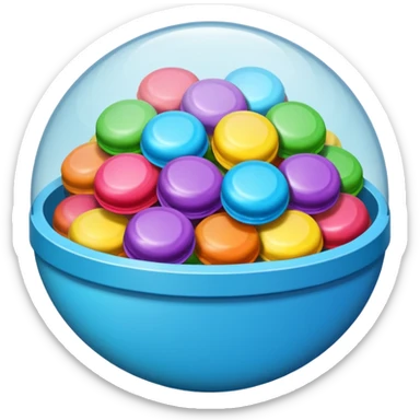 un bonbon rond dans un emballage sticker