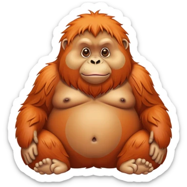 Fat orangutan sticker