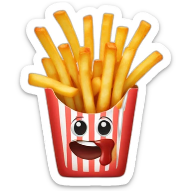 Fries with ketchup sticker