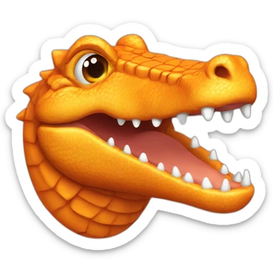 orange crocodile head sticker