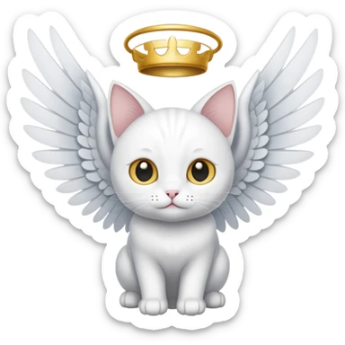 white cat with wings sticker