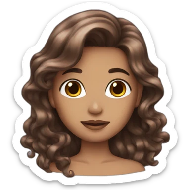 Mermaid brown hair sticker