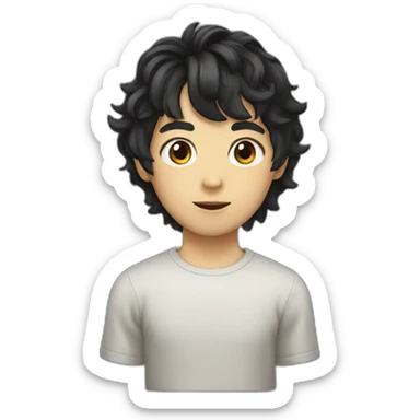 japanese-man-black-wavy-hair-bangs sticker