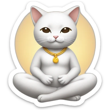 meditating cute cat sticker