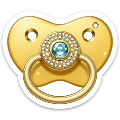 Bedazzled, gold sparkly pacifier sticker