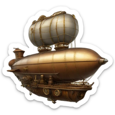 steampunk air ship sticker