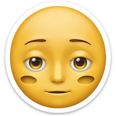 Generate me a blank face emoji with the upper eyelid half closed make it the original yellow emoji sticker