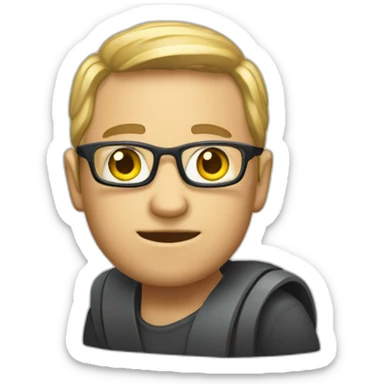 Un intelo ado qui tient un ordinateur sticker