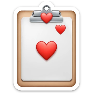 clipboard with a heart in the corner sticker