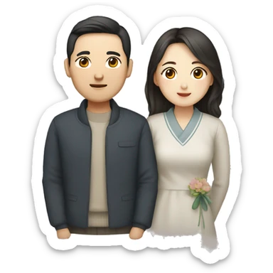 Korean couple sticker