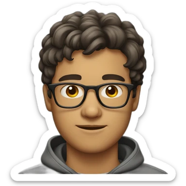 A young man Wearing glasses sticker