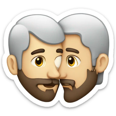 imminent kiss between lovers man with beard sticker