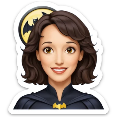 bat signal shining out in the sky plus jennifer beals sticker