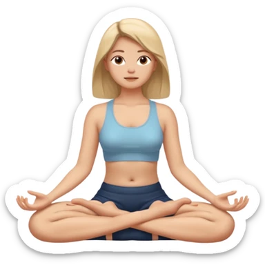 woman meditating, legs crossed sticker