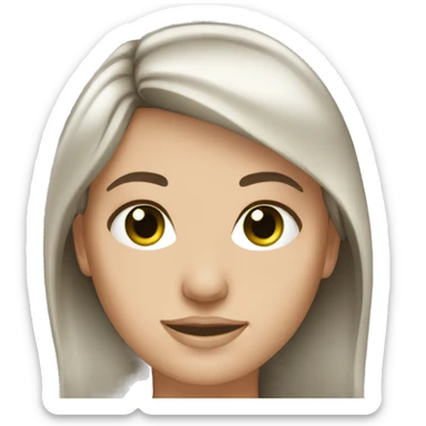 Brunette hair green eyed white woman sticker