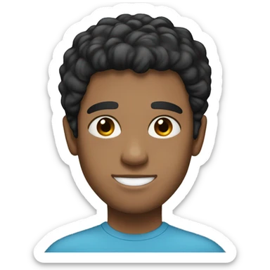 Guy with red t-shirt black hair light skin blue eye sticker